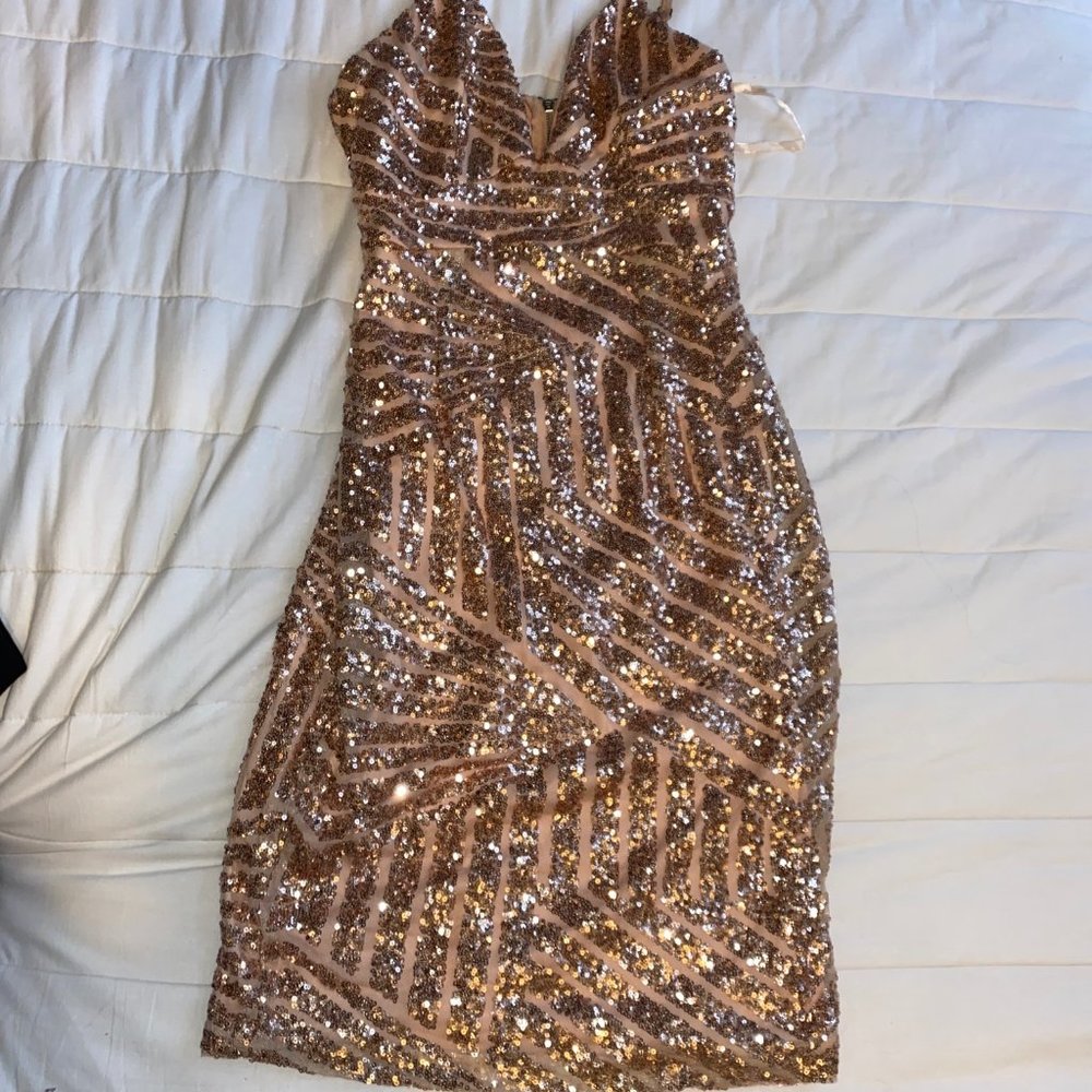 Pink Sparkly Wedding Cocktail Dance Club Dress